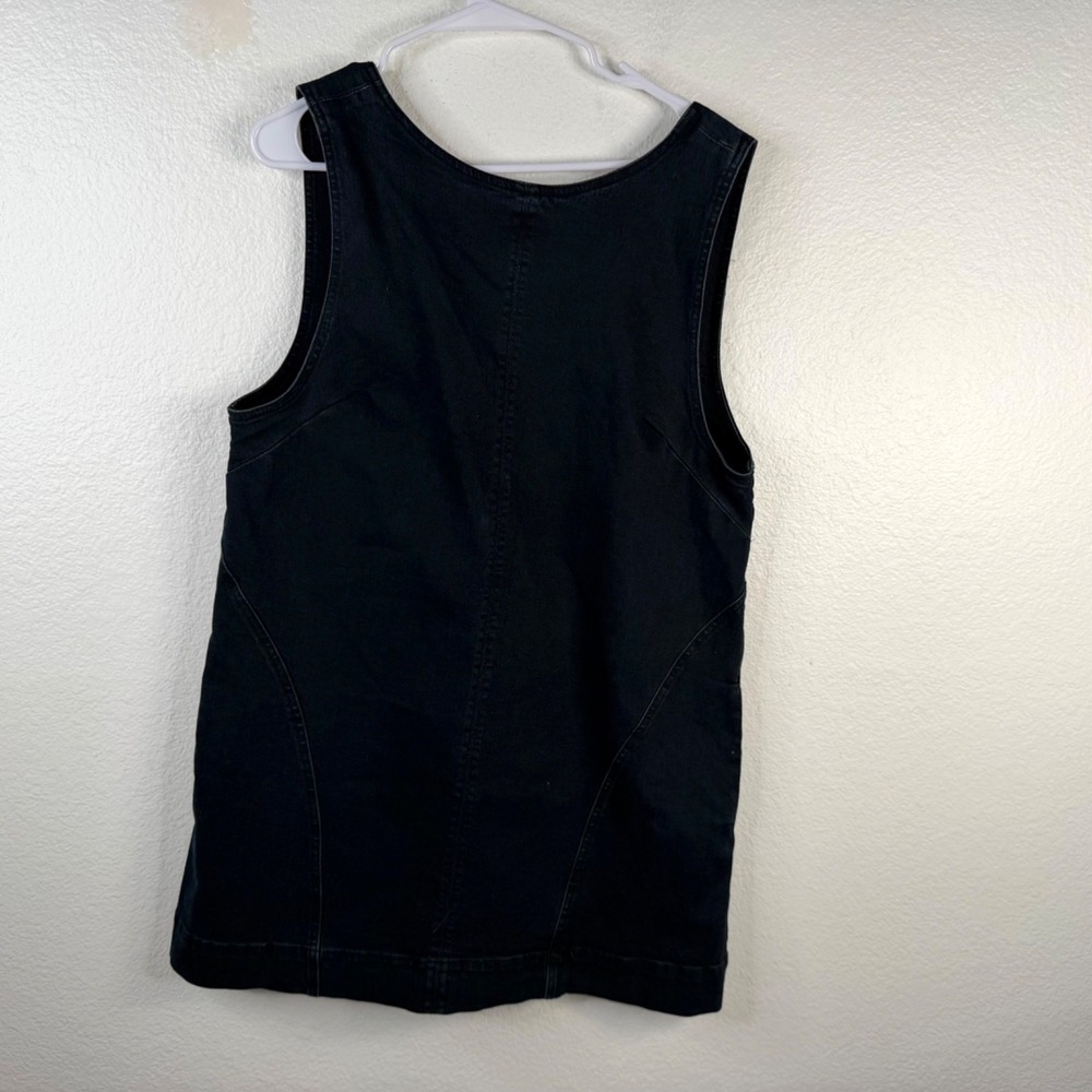 Free People Women's Denim Dress Blue Sz L Dark Wash Sleeveless Boho Western